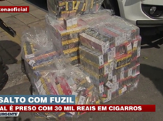 Casal é preso com fuzil e R$ 30 mil em cigarros