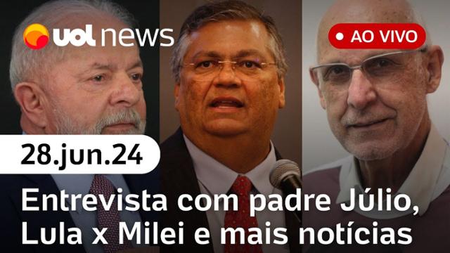 Dino rebate fala de Lula, Milei responde Lula, análises de Carla e Sakamoto + ao vivo | UOL News 28/06/24
