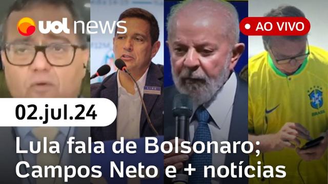 Milei chama Lula de 'perfeito dinossauro idiota'; Bolsonaro parado em ato no PA | UOL News 02/07/24