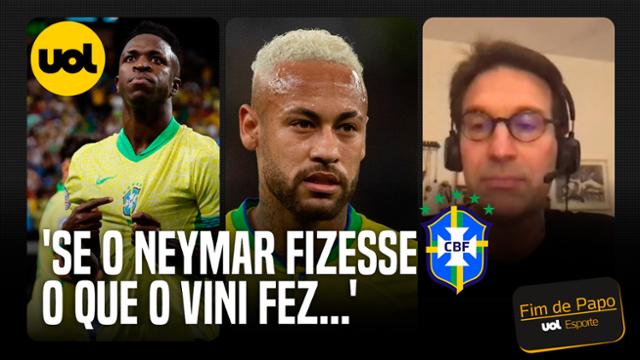 Neymar seria mais cobrado se fizesse o que Vini Jr fez, dispara Arnaldo Ribeiro