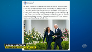 Biden declara apoio a Kamala Harris como candidata