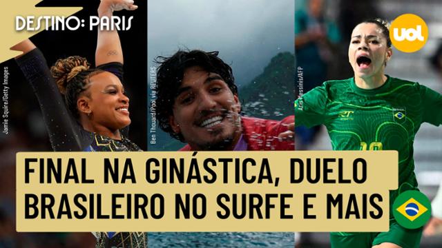 Agenda das Olimpíadas: dia tem final na ginástica, duelo brasileiro no surfe, handebol e mais
