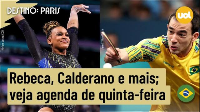 OLIMPÍADAS 2024 PROGRAMAÇÃO: QUINTA-FEIRA TEM REBECA ANDRADE, VÔLEI FEMININO, HUGO CALDERANO E MAIS