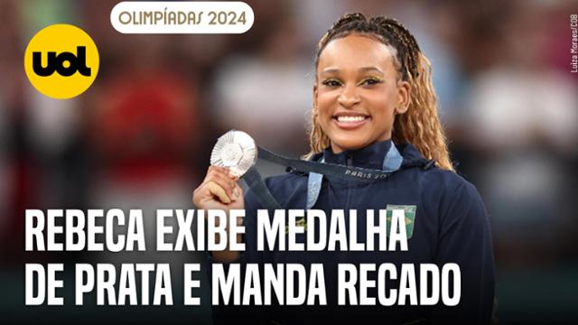 OLIMPÍADAS: REBECA EXIBE MEDALHA E MANDA RECADO AOS BRASILEIROS-'SENTIMOS TODA A VIBRAÇÃO DE VOCÊS'