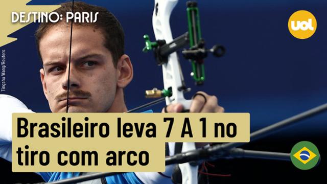 OLIMPÍADAS: MARCUS D'ALMEIDA LEVA 7 A 1 DE 'SIMONE BILES DO TIRO COM ARCO' E CAI EM FINAL ANTECIPADA