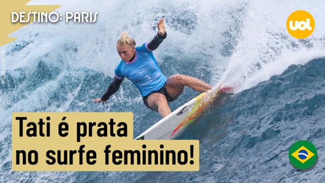  OLIMPÍADAS: TATIANA WESTON-WEBB CAI PARA CAMPEÃ MUNDIAL E LEVA PRATA NO SURFE FEMININO