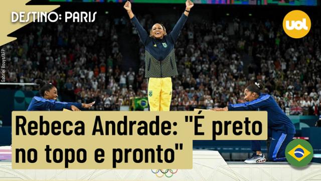 OLIMPÍADAS 2024: REBECA ANDRADE EXALTA ?PRETOS NO TOPO? E DESTACA EMOÇÃO COM MENSAGEM DE VIOLA DAVIS