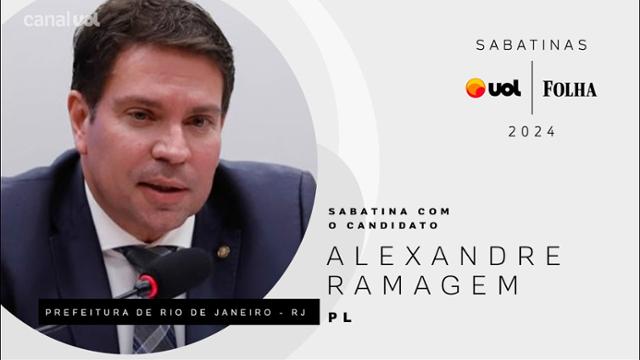 Alexandre Ramagem, candidato do PL à Prefeitura do Rio de Janeiro, na Sabatina UOL/Folha 07/08/24