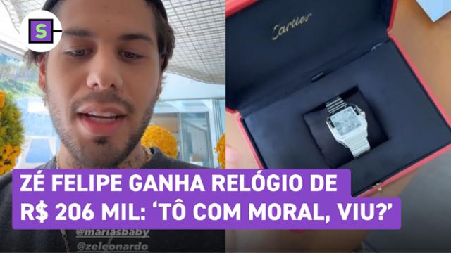 Zé Felipe ganha relógio avaliado em R$ 206 mil de Dia dos Pais: 'Tô com moral'