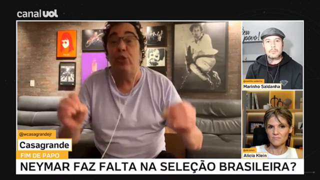 Casão: 'Seleção brasileira está um lixo e quando o Neymar jogava era a mesma coisa'