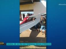 Avião cai em rodovia e atinge moto e van em Teresina