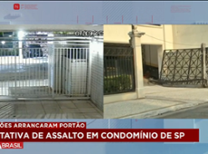 Bandidos arrancam portão de prédio em fuga de assalto em SP