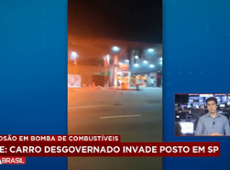 Carro desgovernado explode bomba de combustível na Grande SP