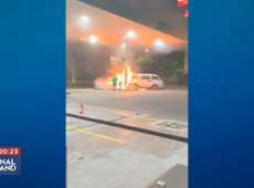 Motorista invade posto de gasolina e causa incêndio na Grande SP