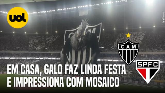 ATLÉTICO-MG X SÃO PAULO: TORCIDA DO GALO FAZ FESTA ANTES DE JOGO E IMPRESSIONA COM MOSAICO