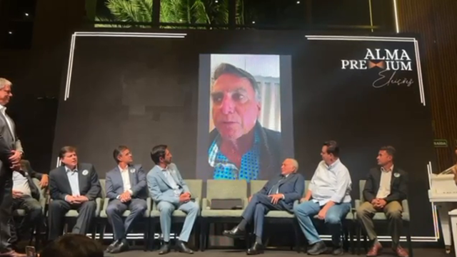 Após Datafolha, Bolsonaro aparece por vídeo em evento com Nunes e Tarcísio