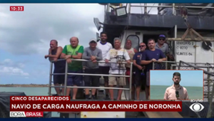 Tripulantes desaparecem após naufrágio de navio no Recife