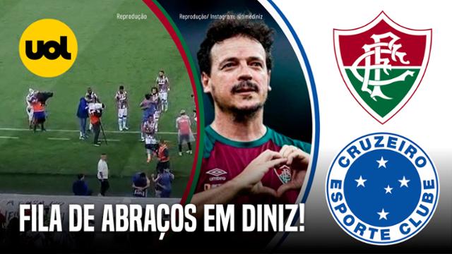 FLUMINENSE X CRUZEIRO: FERNANDO DINIZ RECEBE FILA DE ABRAÇOS ANTES DE JOGO