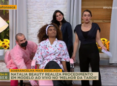 Natalia Beauty realiza procedimento em modelo ao vivo no "Melhor da Tarde"