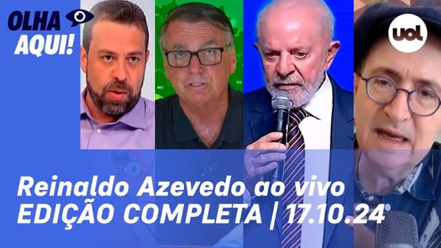 Reinaldo Azevedo: Nunes não vai a debate com Boulos; Bolsonaro rebate Valdemar, Lula x bets 17/10/24