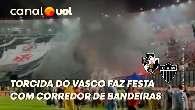 VASCO X ATLÉTICO-MG: TORCIDA VASCAÍNA FAZ FESTA E CORREDOR DE BANDEIRAS EM SÃO JANUÁRIO LOTADO