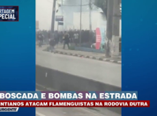 Emboscada e bombas na estrada: Torcedores brigam na Dutra