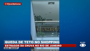 Teto de shopping desaba após chuvas no Rio de Janeiro