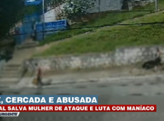 Casal salva mulher de ataque e luta com maníaco em escadão