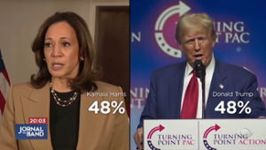 Kamala Harris e Donald Trump tem 48% das intenções de votos, diz pesquisa