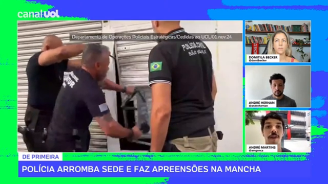 André Martins: 'Polícia arrombou sede da Mancha verde e apreendeu barra de ferro e taco'