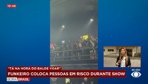 MC Cabelinho incentiva ataque de baldes de bebidas em show no RJ