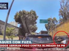 Bandidos atiram contra carro blindado da PM