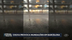 Chuva provoca inundações em Barcelona, na Espanha