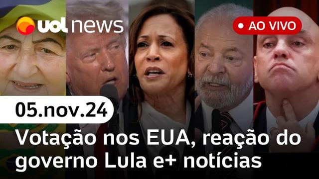 Trump x Kamala: reação do governo Lula à eleição dos EUA; caso Bruno Henrique e+notícias | UOL News 05/11/24