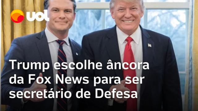 Trump: Pete Hegseth, da Fox News, será secretário de Defesa: 'Inimigos dos EUA estão avisados'