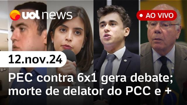 Escala 6x1: PEC chega a 134 assinaturas; morte de delator do PCC, Mauro Vieira e mais|  UOL News 12/11/24