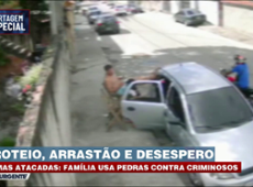 Família assaltada na porta de casa joga pedras nos ladrões