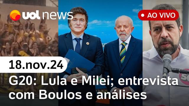 G20: Lula e Milei; Argentina recua e surpreende; racismo de alunos da PUC e mais | UOL News 18/11/24