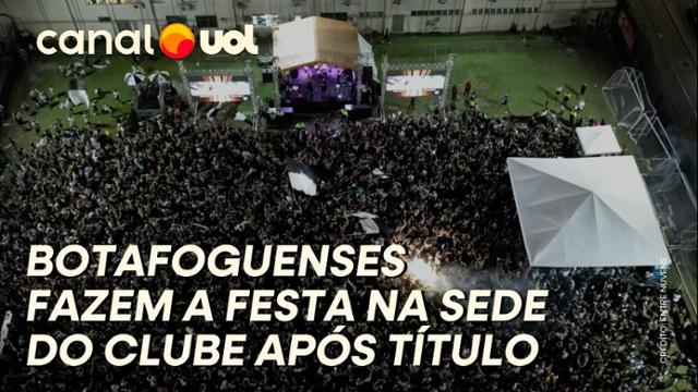 BOTAFOGO CAMPEÃO: IMAGENS AÉREAS MOSTRAM FESTA COM TÍTULO DA LIBERTADORES NA SEDE DO FOGÃO