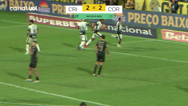 Criciúma 2 X 2 Corinthians _ GOOOL! MATHEUS BIDU