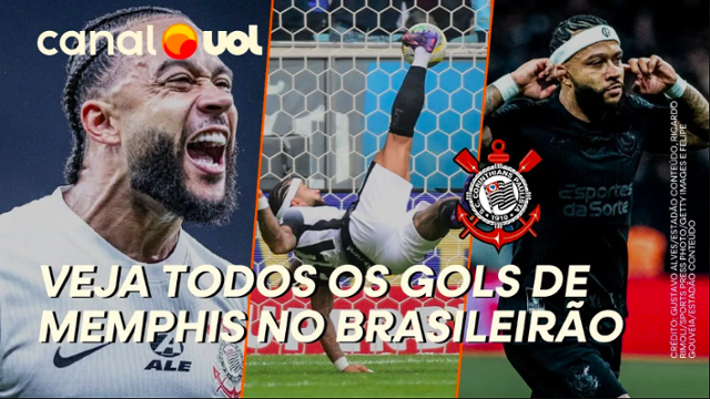 De falta e bicicleta: veja os gols de Memphis Depay pelo Corinthians no Brasileirão 2024