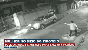 Policial reage para proteger família e mata bandido