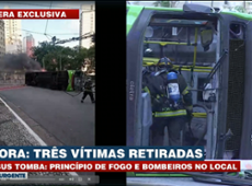 Ônibus tomba no centro de São Paulo