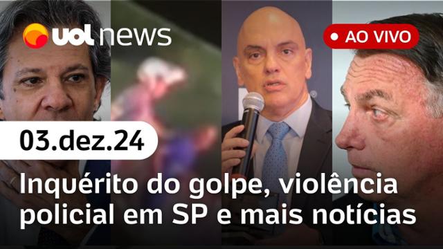 Defesa de Bolsonaro e inquérito do golpe; policial joga homem de ponte, PEC das Praias e +| UOL News 03/12/24