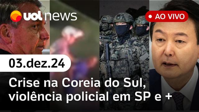 Coreia do Sul recua de lei marcial; Bolsonaro e plano de golpe e mais notícias | UOL News 03/12/24