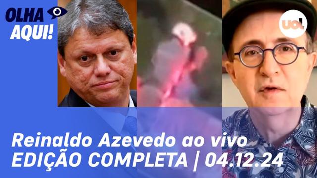 Reinaldo: Tarcísio defende Derrite após policial jogar homem de ponte; avaliação de Lula 04/12/24