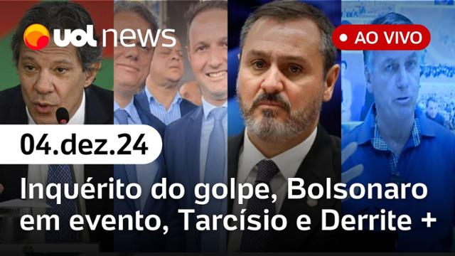 Golpe: Chefe da PF defende prisão de militares; Tarcísio descarta demitir Derrite e mais | UOL News 04/12/24