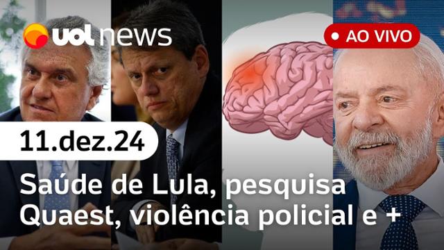 Lula internado: novo boletim atualiza saúde do presidente; Caiado inelegível, Quaest e + | UOL News 11/12/24