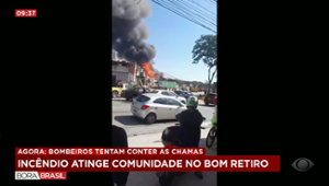 Incêndio atinge comunidade do Bom Retiro, no Centro de SP