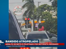 Motorista indignado atropela bandidos, e assalto é frustrado